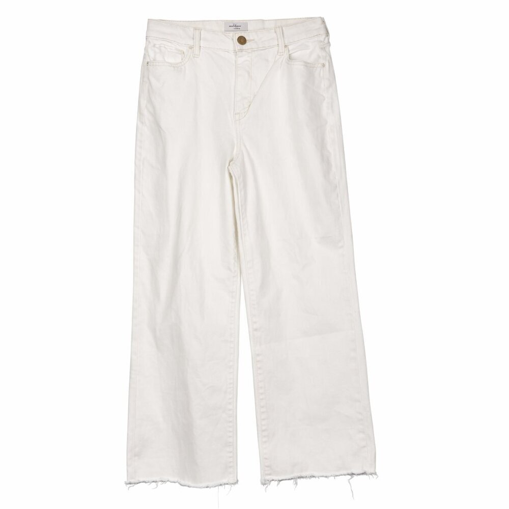 Sonoma Goods for Life White Wide Leg Crop Jeans Women’s Size 12 Raw Hem